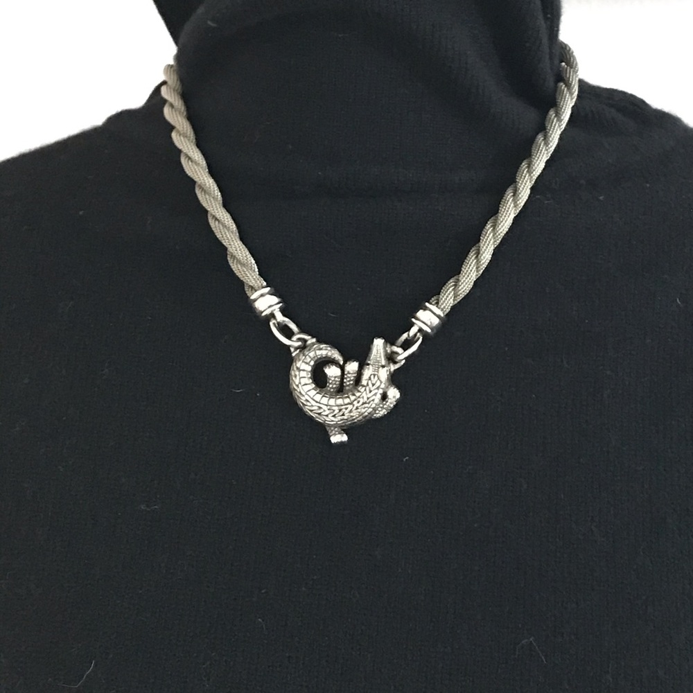 Beautiful necklace with alligator pendant